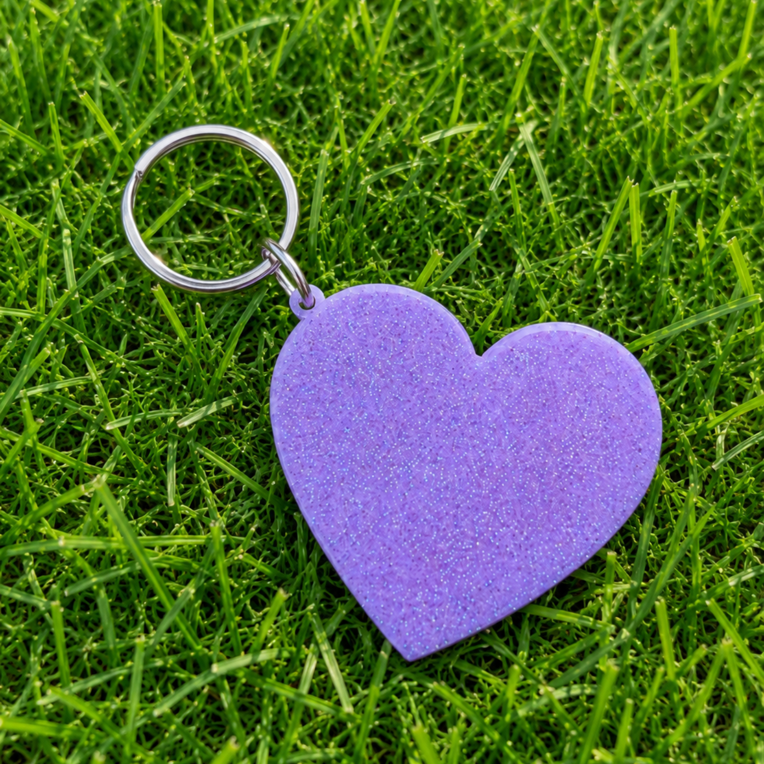 Glitter Heart Tap-to-Follow NFC Keychain